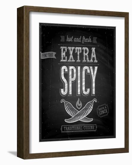 Vintage Extra Spicy Poster - Chalkboard-avean-Framed Art Print