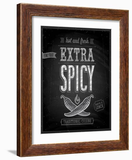 Vintage Extra Spicy Poster - Chalkboard-avean-Framed Art Print