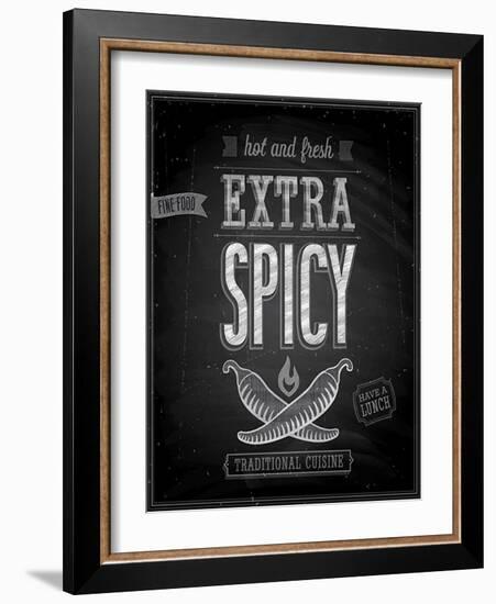 Vintage Extra Spicy Poster - Chalkboard-avean-Framed Art Print