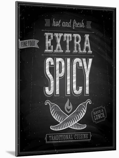 Vintage Extra Spicy Poster - Chalkboard-avean-Mounted Art Print