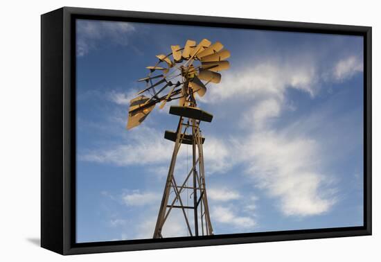 Vintage Farm Windmills at Sunset, Elk City, Oklahoma, USA-Walter Bibikow-Framed Premier Image Canvas