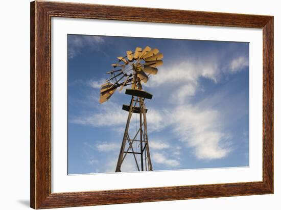 Vintage Farm Windmills at Sunset, Elk City, Oklahoma, USA-Walter Bibikow-Framed Photographic Print