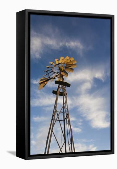 Vintage Farm Windmills at Sunset, Elk City, Oklahoma, USA-Walter Bibikow-Framed Premier Image Canvas