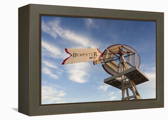 Vintage Farm Windmills at Sunset, Elk City, Oklahoma, USA-Walter Bibikow-Framed Premier Image Canvas