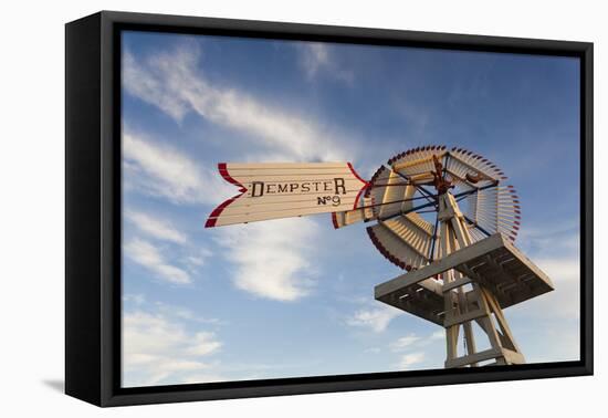 Vintage Farm Windmills at Sunset, Elk City, Oklahoma, USA-Walter Bibikow-Framed Premier Image Canvas