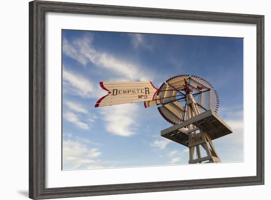 Vintage Farm Windmills at Sunset, Elk City, Oklahoma, USA-Walter Bibikow-Framed Photographic Print