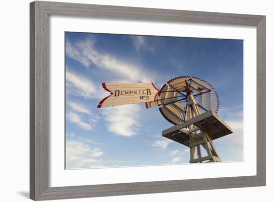 Vintage Farm Windmills at Sunset, Elk City, Oklahoma, USA-Walter Bibikow-Framed Photographic Print