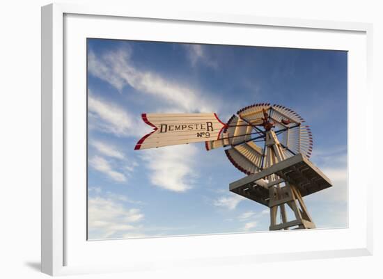 Vintage Farm Windmills at Sunset, Elk City, Oklahoma, USA-Walter Bibikow-Framed Photographic Print