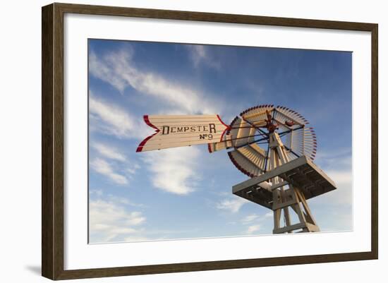 Vintage Farm Windmills at Sunset, Elk City, Oklahoma, USA-Walter Bibikow-Framed Photographic Print