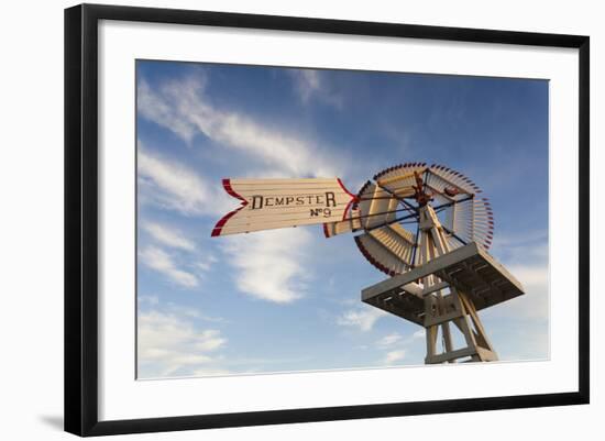 Vintage Farm Windmills at Sunset, Elk City, Oklahoma, USA-Walter Bibikow-Framed Photographic Print