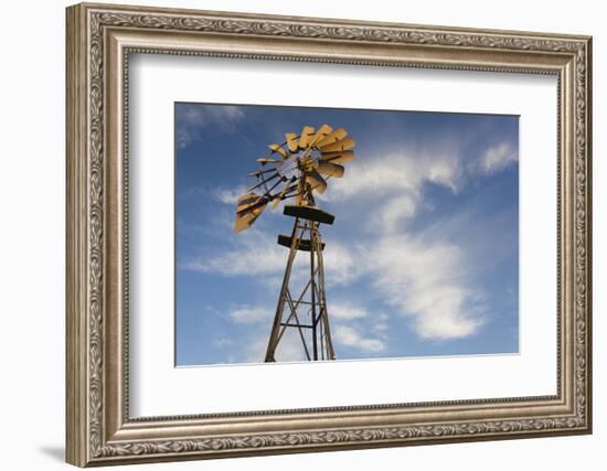 Vintage Farm Windmills at Sunset, Elk City, Oklahoma, USA-Walter Bibikow-Framed Photographic Print