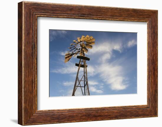 Vintage Farm Windmills at Sunset, Elk City, Oklahoma, USA-Walter Bibikow-Framed Photographic Print