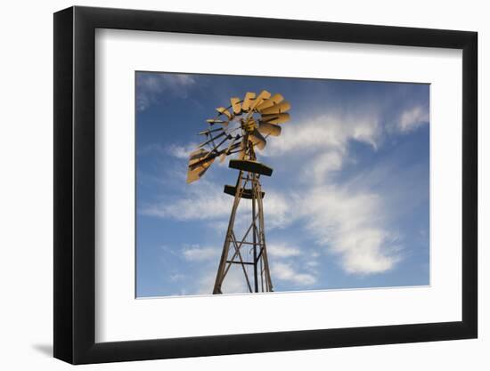 Vintage Farm Windmills at Sunset, Elk City, Oklahoma, USA-Walter Bibikow-Framed Photographic Print