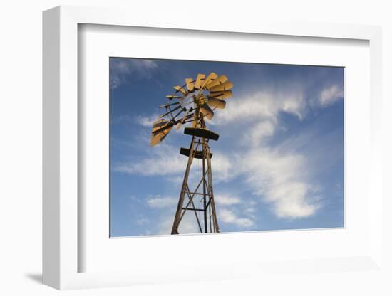 Vintage Farm Windmills at Sunset, Elk City, Oklahoma, USA-Walter Bibikow-Framed Photographic Print