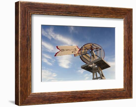 Vintage Farm Windmills at Sunset, Elk City, Oklahoma, USA-Walter Bibikow-Framed Photographic Print