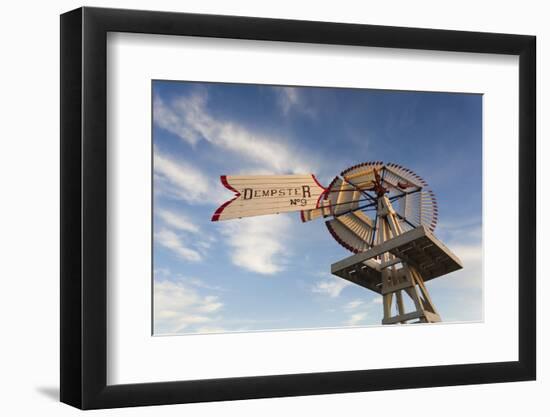 Vintage Farm Windmills at Sunset, Elk City, Oklahoma, USA-Walter Bibikow-Framed Photographic Print