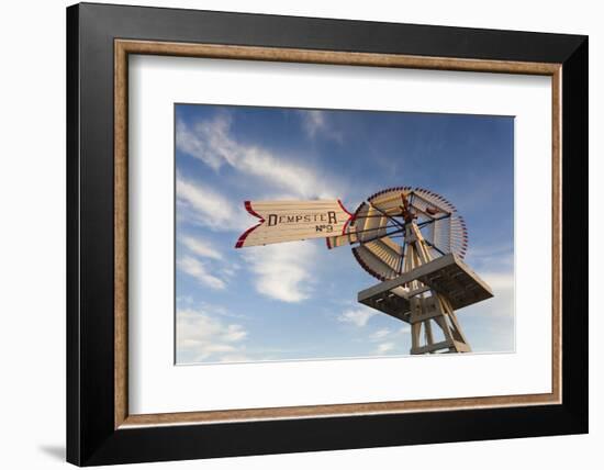 Vintage Farm Windmills at Sunset, Elk City, Oklahoma, USA-Walter Bibikow-Framed Photographic Print