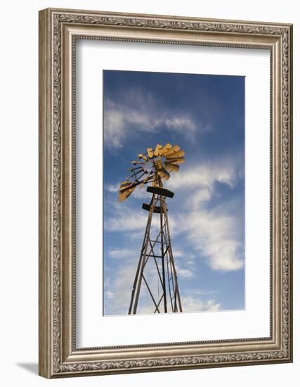 Vintage Farm Windmills at Sunset, Elk City, Oklahoma, USA-Walter Bibikow-Framed Photographic Print