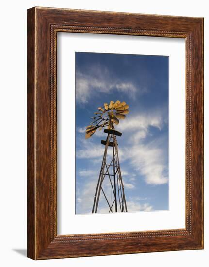 Vintage Farm Windmills at Sunset, Elk City, Oklahoma, USA-Walter Bibikow-Framed Photographic Print