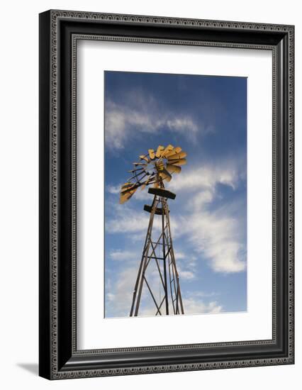 Vintage Farm Windmills at Sunset, Elk City, Oklahoma, USA-Walter Bibikow-Framed Photographic Print