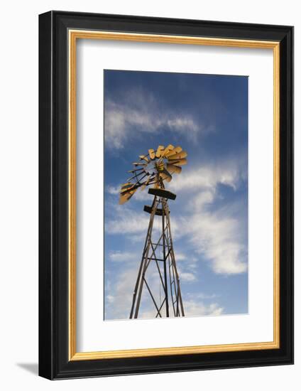 Vintage Farm Windmills at Sunset, Elk City, Oklahoma, USA-Walter Bibikow-Framed Photographic Print