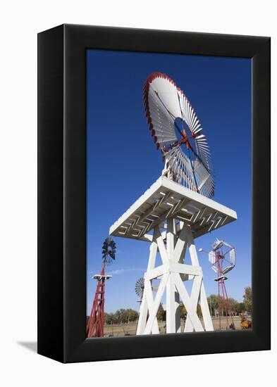 Vintage Farm Windmills, Elk City, Oklahoma, USA-Walter Bibikow-Framed Premier Image Canvas