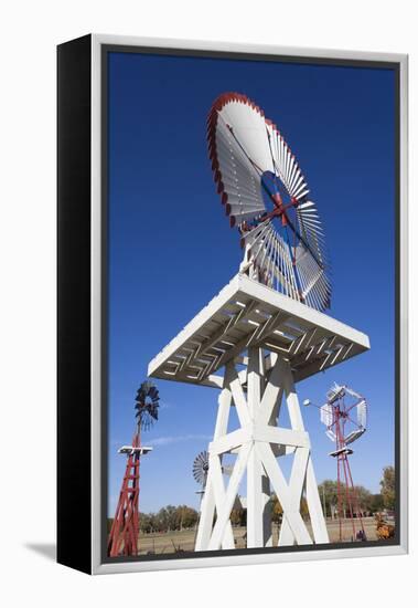 Vintage Farm Windmills, Elk City, Oklahoma, USA-Walter Bibikow-Framed Premier Image Canvas