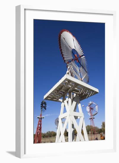 Vintage Farm Windmills, Elk City, Oklahoma, USA-Walter Bibikow-Framed Photographic Print