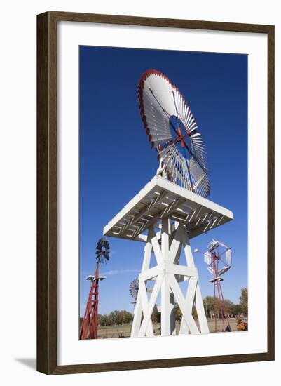 Vintage Farm Windmills, Elk City, Oklahoma, USA-Walter Bibikow-Framed Photographic Print