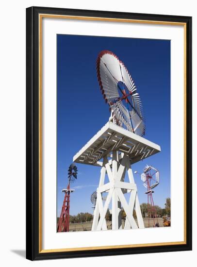 Vintage Farm Windmills, Elk City, Oklahoma, USA-Walter Bibikow-Framed Photographic Print