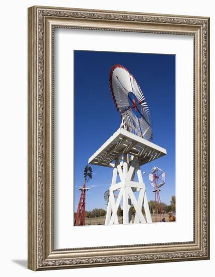 Vintage Farm Windmills, Elk City, Oklahoma, USA-Walter Bibikow-Framed Photographic Print