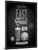 Vintage Fast Food Poster Chalkboard-avean-Mounted Art Print