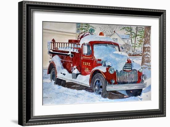 Vintage Fire Engine, 2014, (Watercolor)-Anthony Butera-Framed Giclee Print