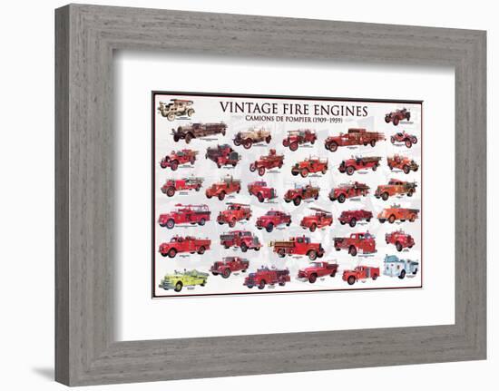 Vintage Fire Engines-null-Framed Premium Giclee Print