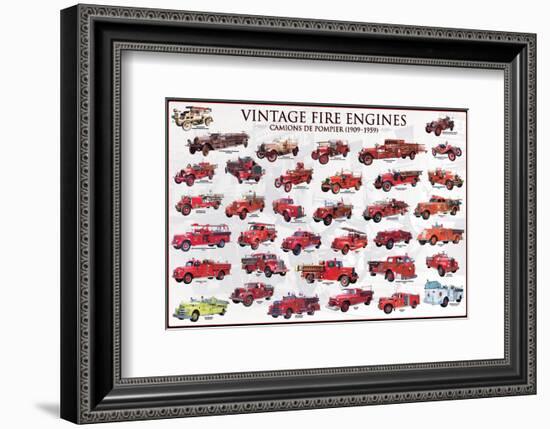 Vintage Fire Engines-null-Framed Premium Giclee Print