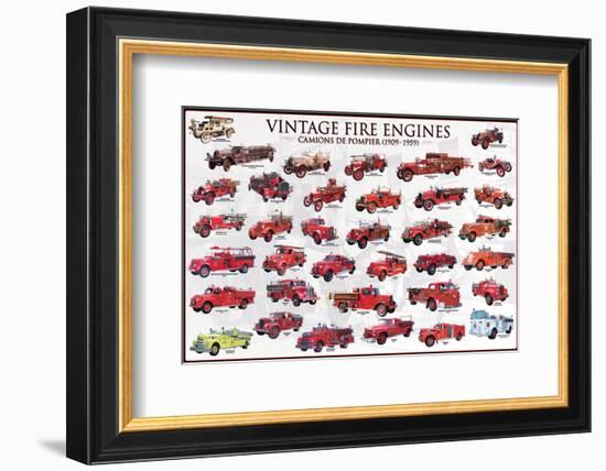 Vintage Fire Engines-null-Framed Premium Giclee Print