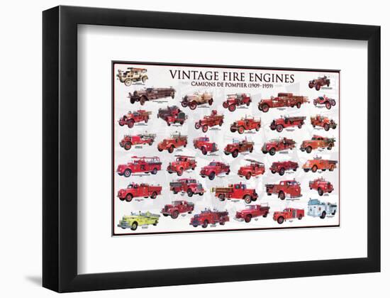 Vintage Fire Engines-null-Framed Premium Giclee Print