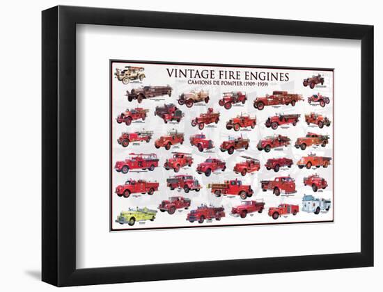 Vintage Fire Engines-null-Framed Art Print