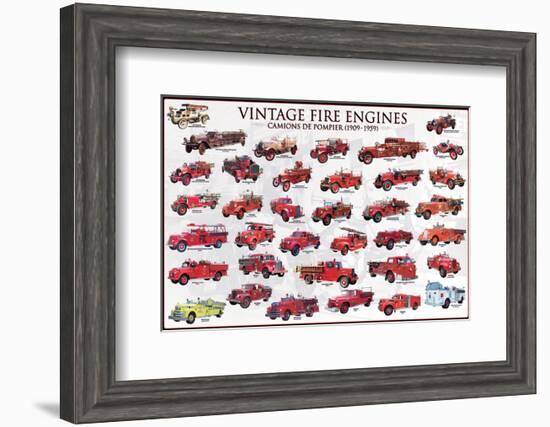 Vintage Fire Engines-null-Framed Art Print