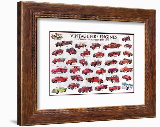 Vintage Fire Engines-null-Framed Art Print