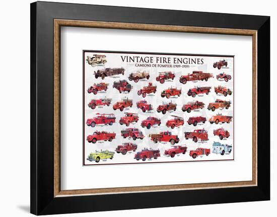 Vintage Fire Engines-null-Framed Art Print