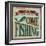 Vintage Fishing Metal Sign-Lukeruk-Framed Art Print