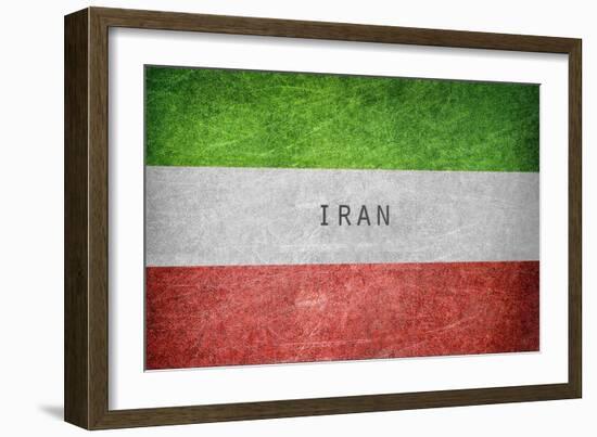 Vintage Flag of Iran-salajean-Framed Art Print