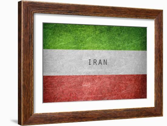 Vintage Flag of Iran-salajean-Framed Art Print