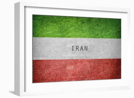 Vintage Flag of Iran-salajean-Framed Art Print