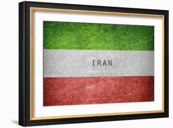 Vintage Flag of Iran-salajean-Framed Art Print