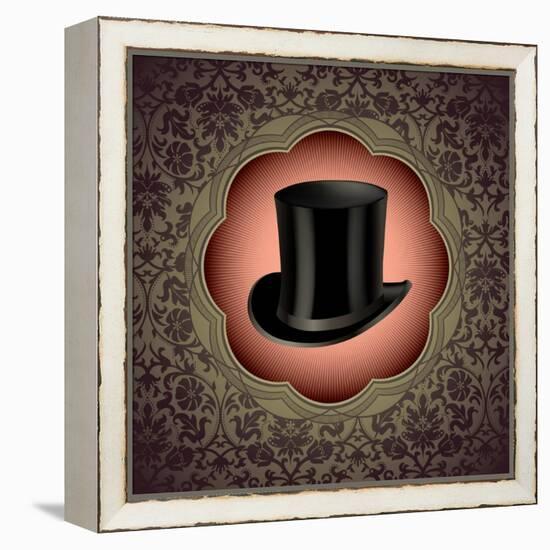 Vintage Floral With Top Hat-Rashomon-Framed Stretched Canvas