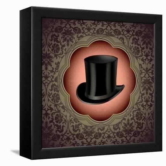 Vintage Floral With Top Hat-Rashomon-Framed Stretched Canvas