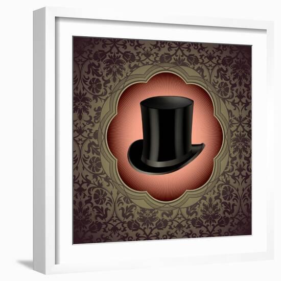 Vintage Floral With Top Hat-Rashomon-Framed Art Print