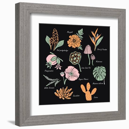 Vintage Flowers Illustration 1-Julie T-Framed Art Print